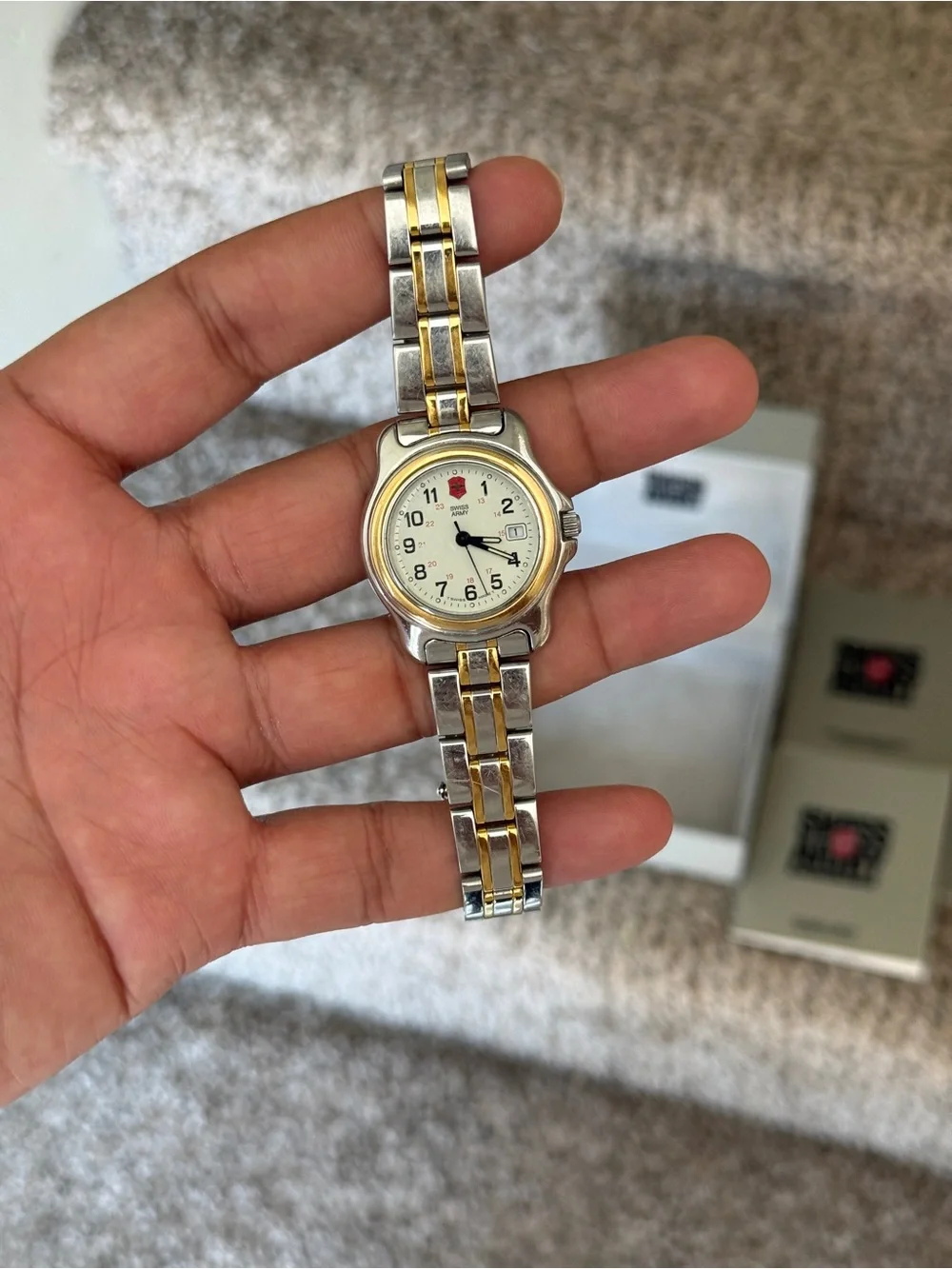 Victorinox Swiss Army Two-Tone Silver and Gold Stainless Steel Ladies Watch